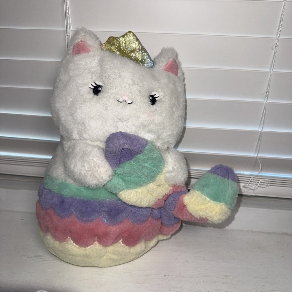 FAO Schwarz Glow Brights Meowmaid 11" Toy Plush‎ Lights Sound Cat Light Up